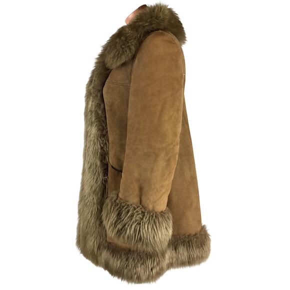 Genuine Shearling Sheepskin Penny Lane Leather Coat Made in Spain M-L - Picture 4 of 13